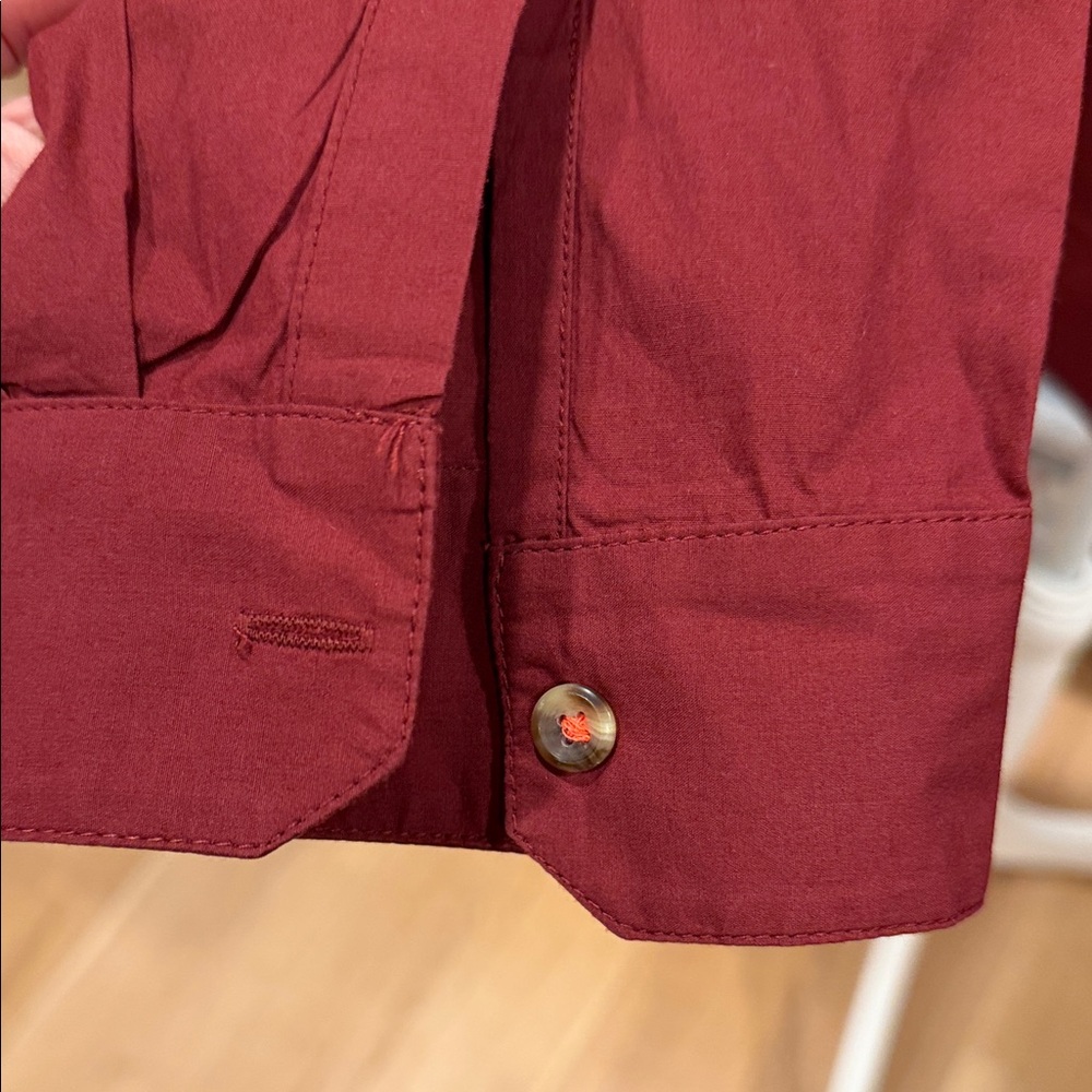 Anthropologie‎ Maeve Burgundy Floral Embroidered Blouse 14 - Picture 6 of 10
